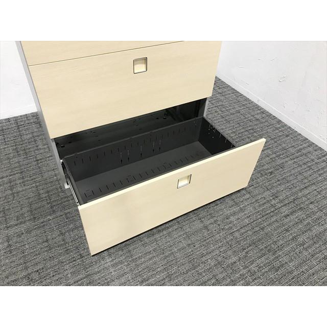 オカムラ（okamura） ラテラルキャビネット 3段 レクトライン ウッド