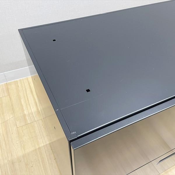 コクヨ ラテラルキャビネット 2段 エディア ブラックタイプ シングルベース型 書庫 W900 H762 ブラック 中古の画像