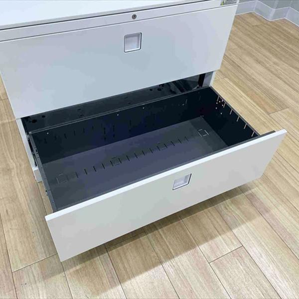 オカムラ ラテラルキャビネット 2段 レクトライン 書庫 W900 H720 ホワイト 中古_2