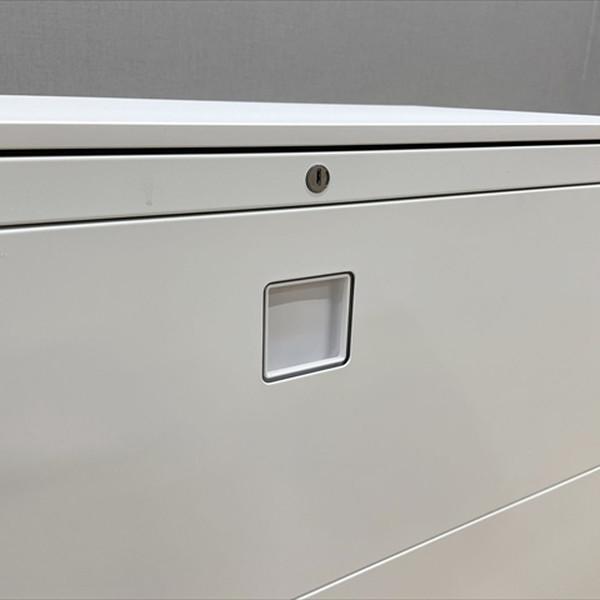 オカムラ ラテラルキャビネット 2段 レクトライン 書庫 W900 H720 ホワイト 中古_3
