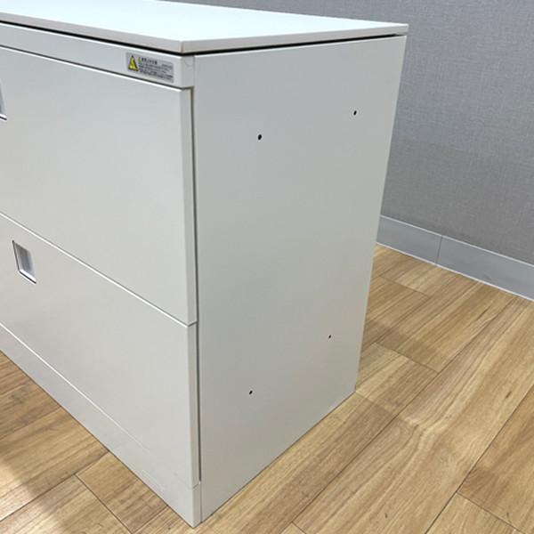 オカムラ ラテラルキャビネット 2段 レクトライン 書庫 W900 H720 ホワイト 中古_5