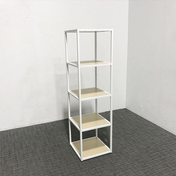 【未使用】アスプルンド 4段コーナーシェルフ オープン書庫 ホワイト 木目調 コーナーラック H1590 展示品級 Sランク CO-874860S_1