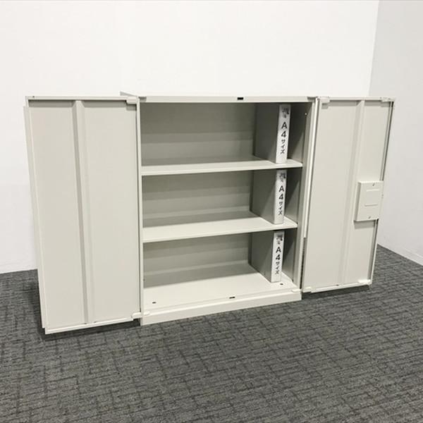 書庫 スチール 両開き書庫 オカムラ レクトライン ライスモーク 中古 CR-869475B_1