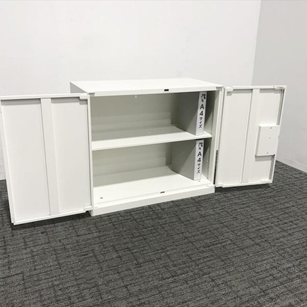 書庫 スチール 両開き書庫 オカムラ レクトライン ネオホワイト 中古 