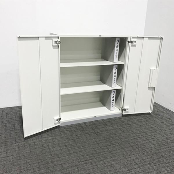書庫 スチール 両開き書庫 プラス L6 ホワイト 中古 CR-872882Bの画像