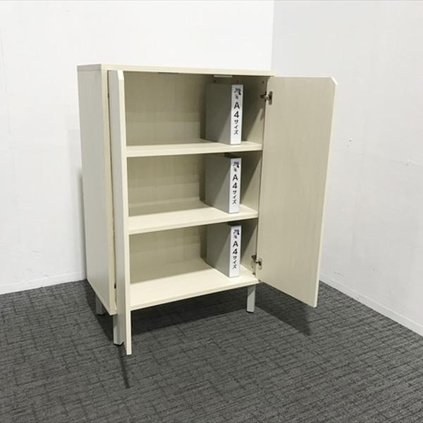 キャビネット 木製 扉付き 両開き書庫 プレーン 中古 CR-873067S 