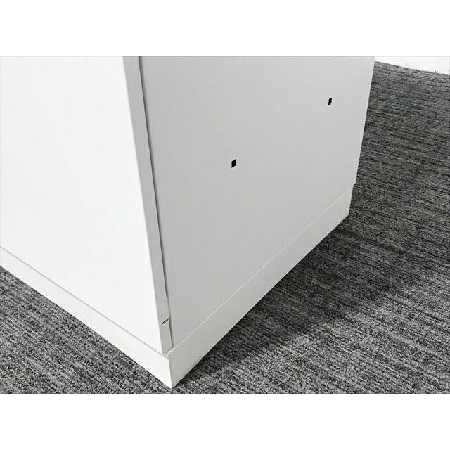 両開き書庫 エディア シングルベース型 スチールキャビネット コクヨ ホワイト 中古 CR-874192Bの画像