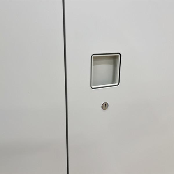 オカムラ 両開き書庫 レクトライン 天板付 スチールキャビネット W900 D500 グレー 中古 CR-879960B_5