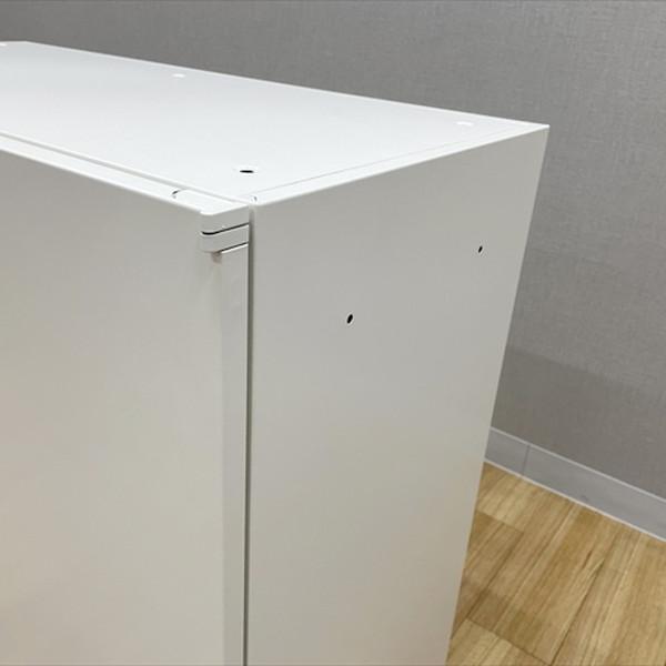 オカムラ 両開き書庫 レクトライン スチール製 W900 H950 ホワイト 中古 CR-880652Bの画像