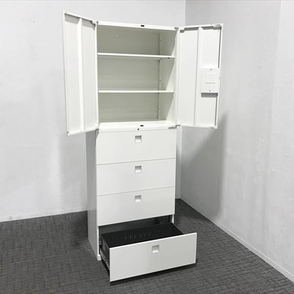 両開キャビネット 書庫 スチールキャビネット オカムラ ネオホワイト