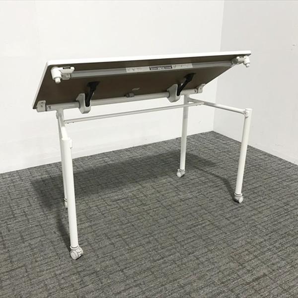 平デスク オフィスデスク アクティブフィールド 引出し無 キャスター付 イトーキ ホワイト 中古 □ DH-873175B_6