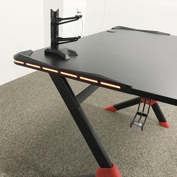 ゲーミングデスク 幅120cm 奥行60cm LEDライト・リモコン付 平机 