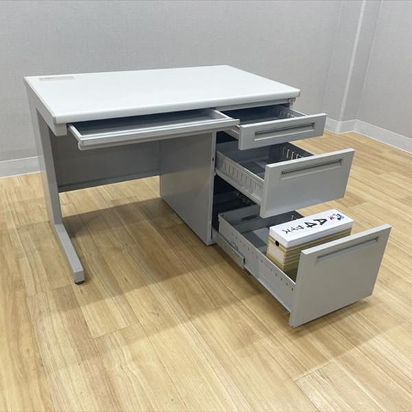 【値下げ！】ウチダ 事務用片袖机（W1000×D700×H700）鍵無し オフィスデスク オフィス机 中古品 ウチダ 内田洋行 FEED 片袖机 W1000×D600×H700mm ペールグレイ 省