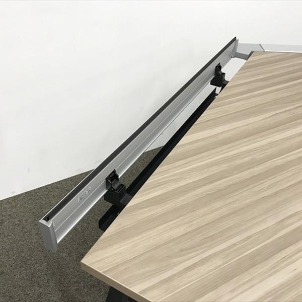 コクヨ L字デスク 完成品 ブーメランデスク 120° サイビTX 引出し無 オフィスデスク W1200 D1200 ブラウン 中古の画像
