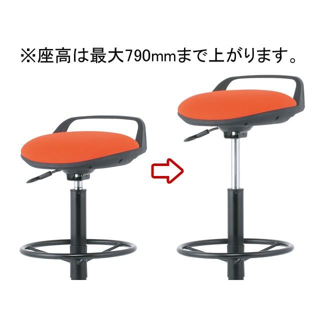 ハイスツールチェア カウンターチェア バーチェア キッチンチェア 回転椅子 座面昇降式 足置き付 布張り 井上金庫 IH-041087N_4