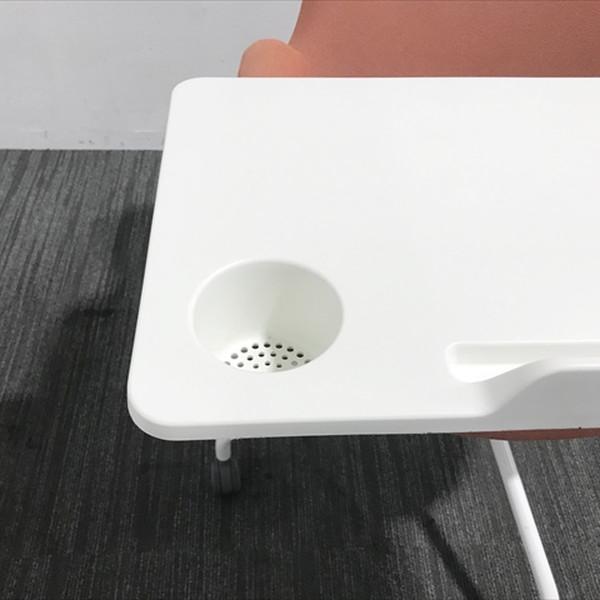 ミーティングチェア オールインワン 肘付 コクヨ メモ台付き キャスター付 張りぐるみ オレンジ 中古 IM-862452Bの画像