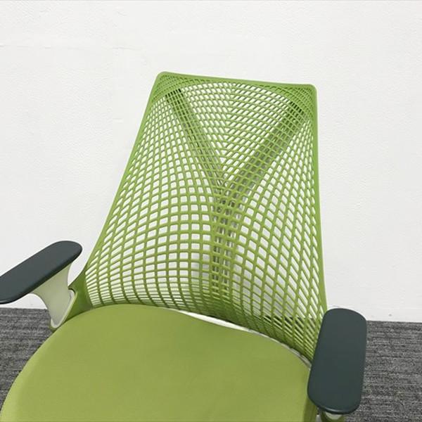 HermanMiller セイルチェア Sayl Chair ミドルバック オフィスチェア 肘付き ハーマンミラー グリーン 中古 IO-864949B｜office-t｜03