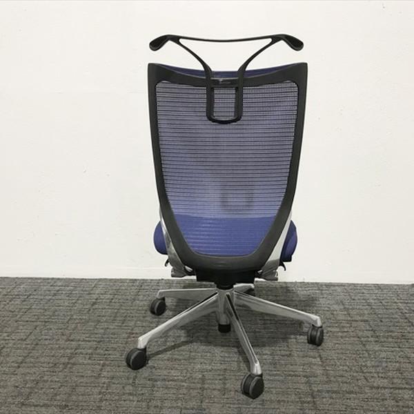 オカムラ バロンチェア ハイバック　可動肘 ハンガー付　背メッシュ ブラック 中古】バロンメッシュチェア オカムラ/okamura 肘付ハイバック