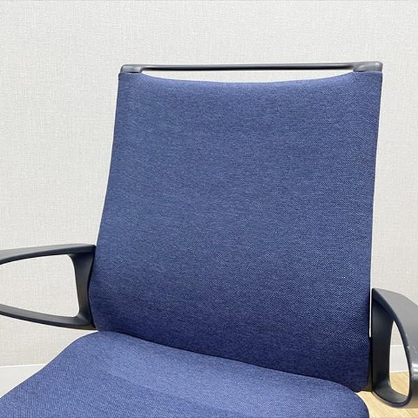 オカムラ モードチェア ミドルバック オフィスチェア 肘付 ブルー 中古 IO-881344B_2