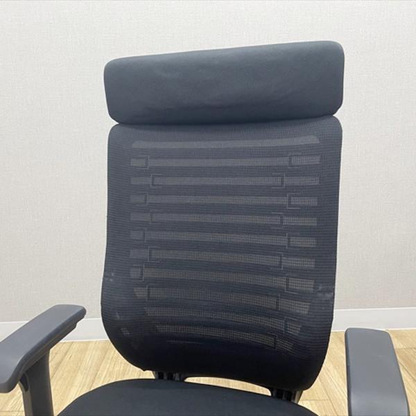 イトーキ エピオス エクストラハイバック メッシュ ヘッドレスト付 オフィスチェア 肘付 ブラック 中古 IO-881392B_2
