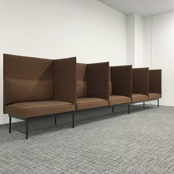 イトーキ ロビーチェア 5人用 ピクセル LPP ブラウン 中古 IR-869219B