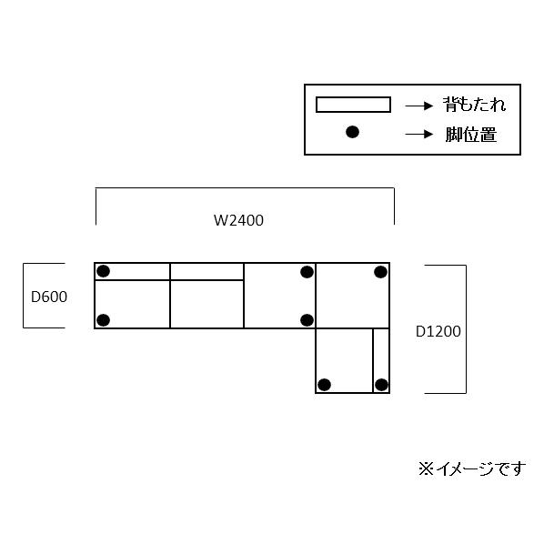 イトーキ ロビーチェア 4人用 ピクセル W2400 グレー 中古 IR-879528B_10