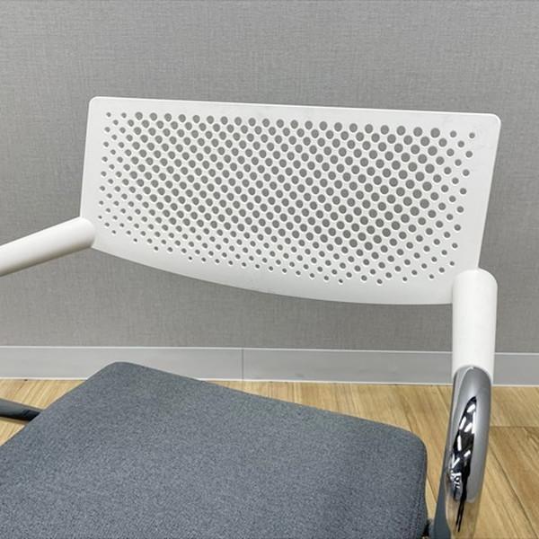 Vitra スタッキングチェア 肘付 ビザロール2 キャスター付 ミーティングチェア ヴィトラ グレー 中古 IS-880462Bの画像