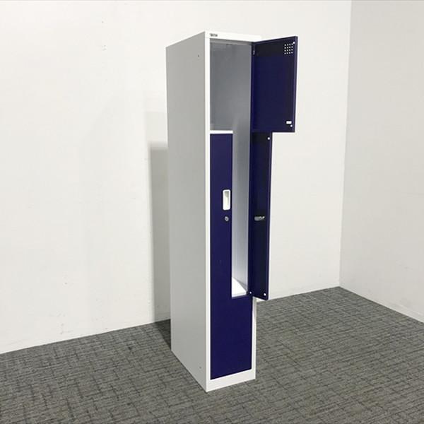 ブルー ロッカー 2人用 Ceha OAユニット 中古 LK-869949B : オフィス 