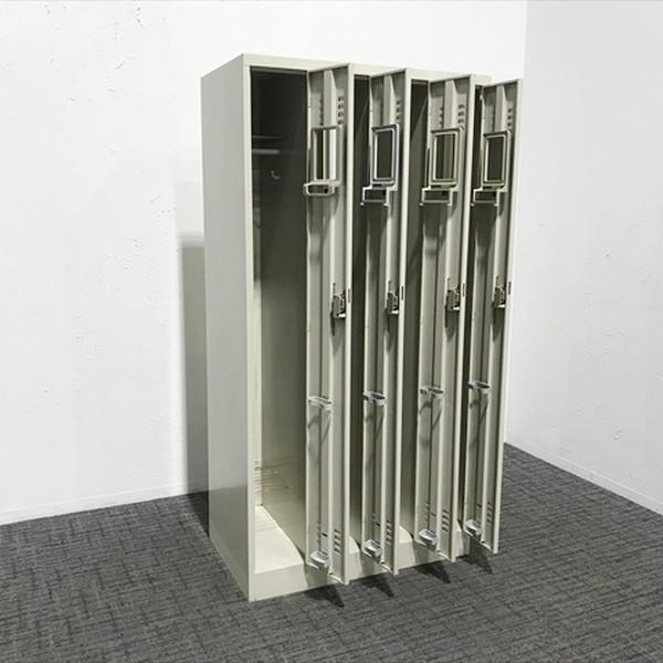 4人用ロッカー 鍵付き グレー 中古 LK-876429B