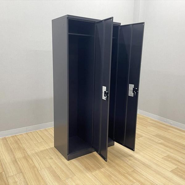 2人用ロッカー 更衣ロッカー 鍵付き ダイヤル錠 ブラック 中古