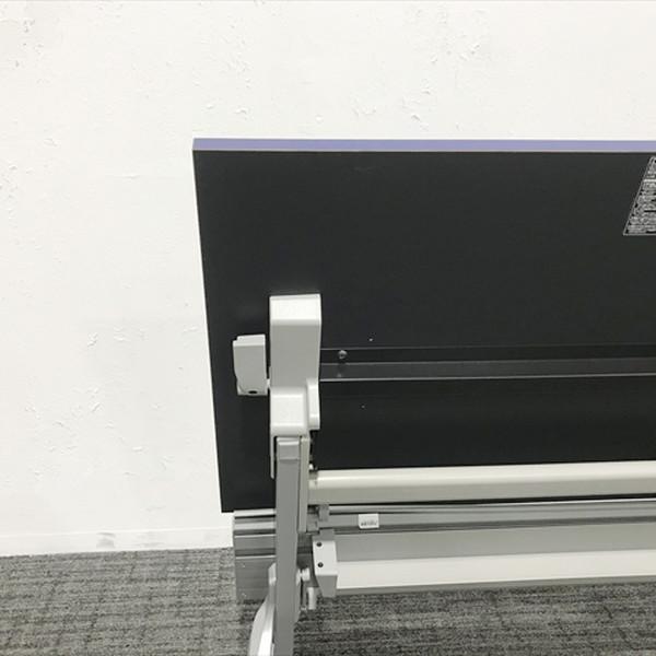 会議テーブル フラップ式 カルド― 幕板付 オカムラ パープル □ 中古 TF-873669B | オカムラ | 10