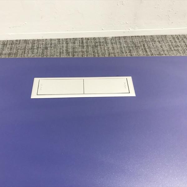 会議テーブル フラップ式 カルド― 幕板付 オカムラ パープル □ 中古 TF-873669B | オカムラ | 04