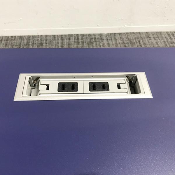 会議テーブル フラップ式 カルド― 幕板付 オカムラ パープル □ 中古 TF-873669B | オカムラ | 05
