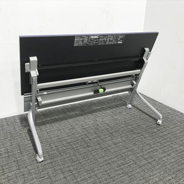 会議テーブル フラップ式 カルド― 幕板付 オカムラ パープル □ 中古 TF-873669B | オカムラ | 09