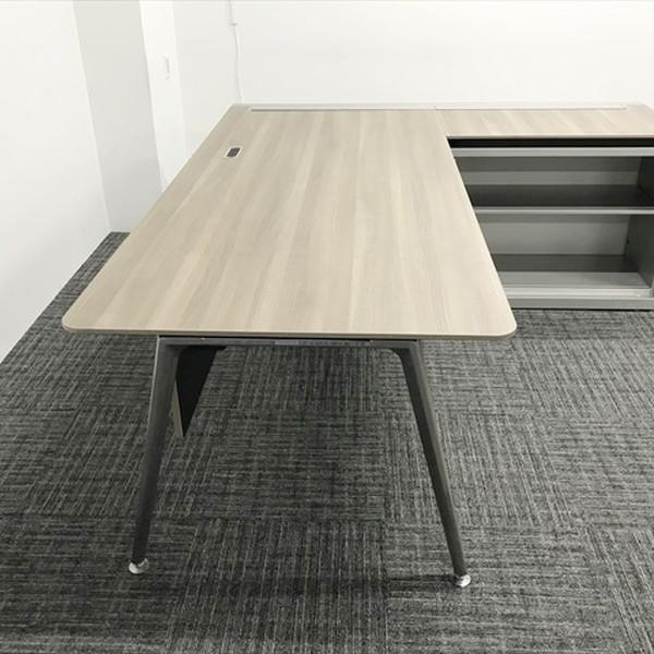 美品□オカムラ□プリシード□L型システムデスク□エグゼクティブ