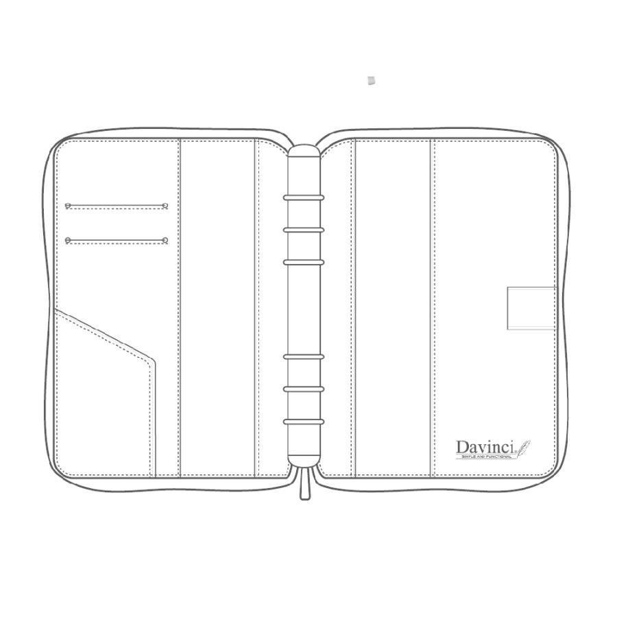 ダヴィンチ システム手帳 スタンダード 聖書サイズ 24mm ラウンドファスナー ブラウン DB3004C 4902562432182 レイメイ藤井