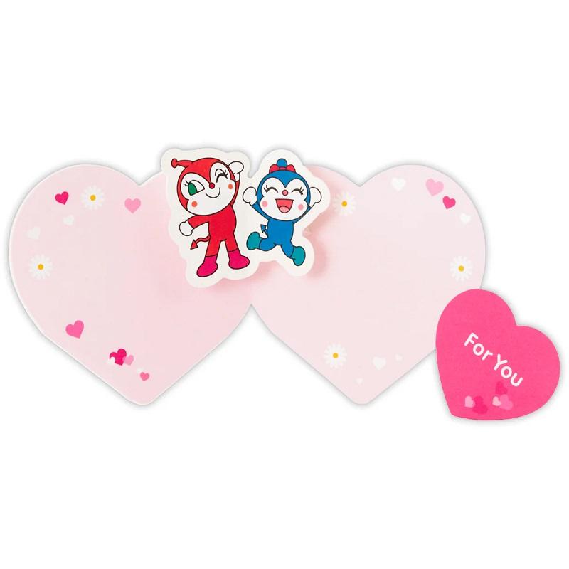 ハート型ミニカード アンパンマン ドキンちゃんとコキンちゃん