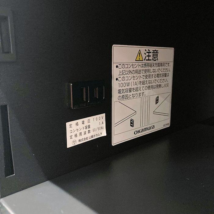 オカムラ モバイル機器保管庫シリーズ モバイルロッカ［2列6段12庫］ 4ZY1EW ZK25 W900×D450×H1115 天板プライズウッドミディアム本体ブラック 2022年製 中古_6