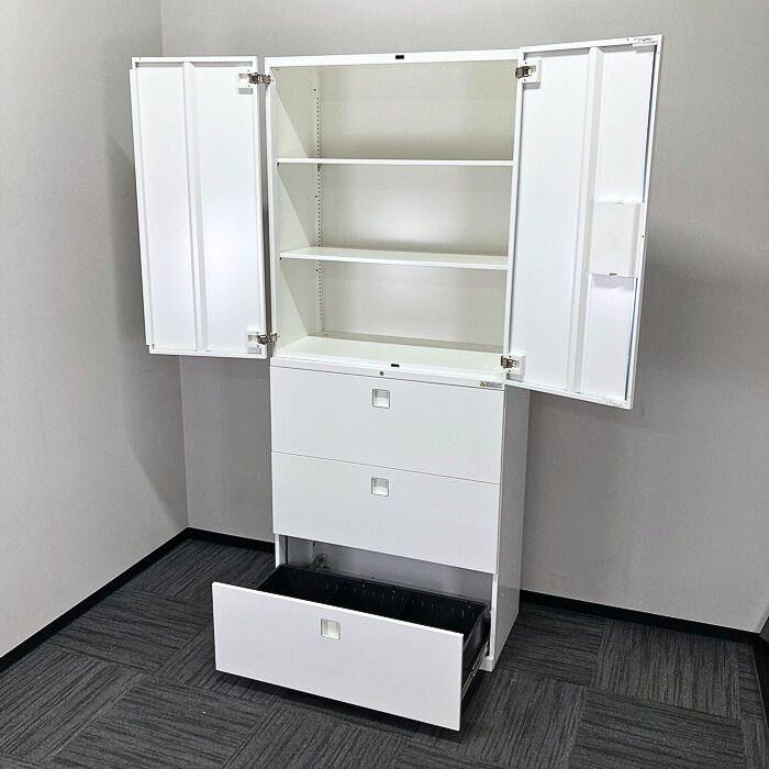 オカムラ（okamura） レクトラインシリーズ 両開き＋3段ラテラル W900