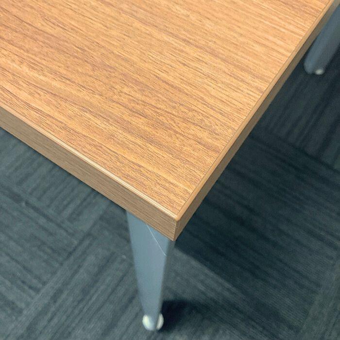 オカムラ EX-F300シリーズ 大型会議用テーブル DL781D MR68 W2100×D900×H720 天板：ネオウッドミディアム/脚：スキップシルバー 2019年製 中古_6