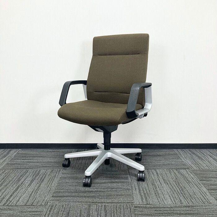コクヨ 320シリーズ マネージメントチェア CR-G321 サークル肘付き ハイバック ダークブラウン 2022年製 中古_1