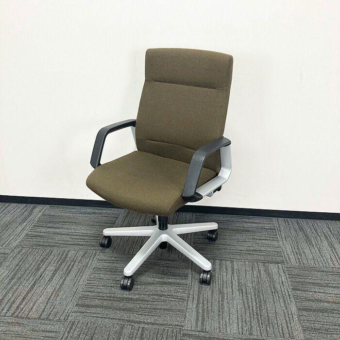 コクヨ 320シリーズ マネージメントチェア CR-G321 サークル肘付き ハイバック ダークブラウン 2022年製 中古_2