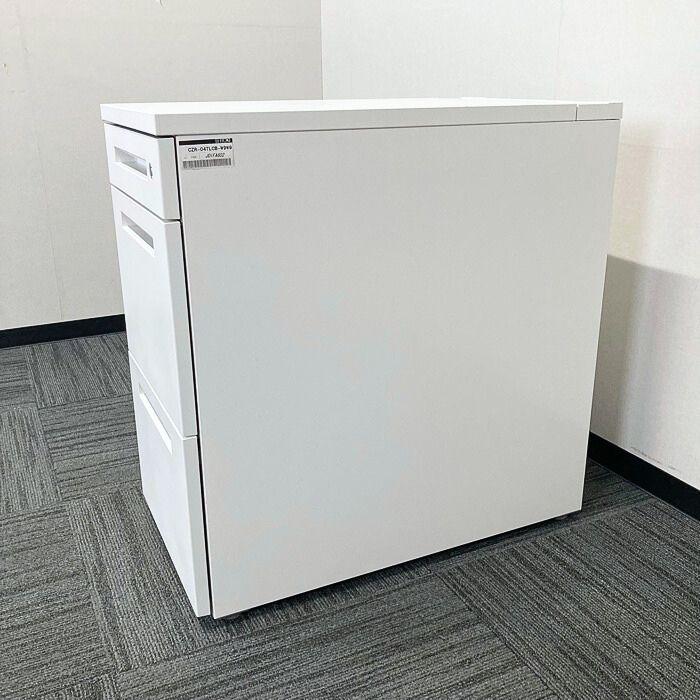 イトーキ CZRシリーズ 3段脇机 CZR-047LCB-W9W9 W400×D700×H720 ホワイト 中古の画像