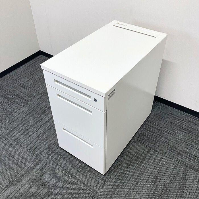 イトーキ CZRシリーズ 3段脇机 CZR-047LCB-W9W9 W400×D700×H720 ホワイト 中古の画像