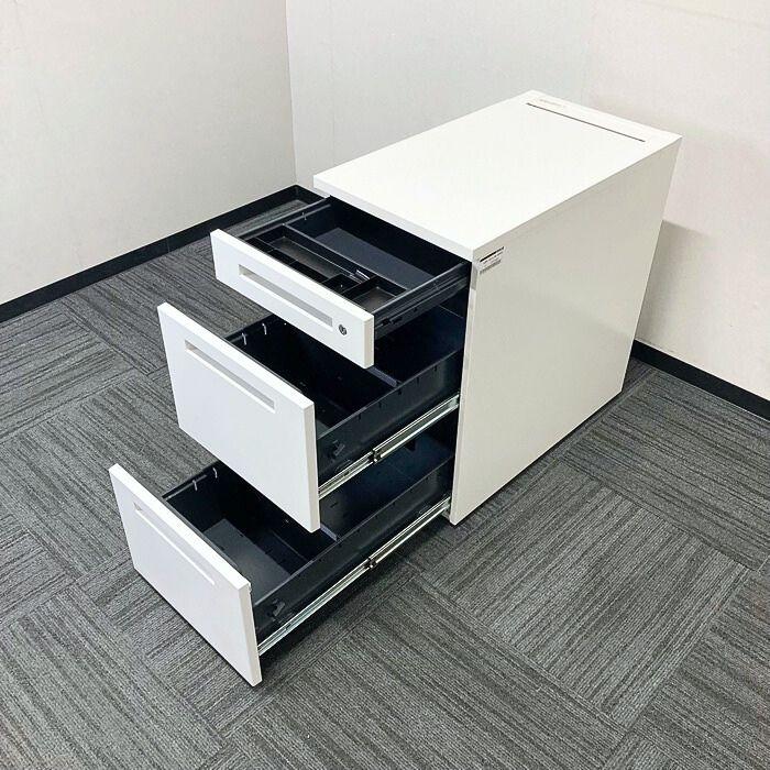 イトーキ CZRシリーズ 3段脇机 CZR-047LCB-W9W9 W400×D700×H720 ホワイト 中古の画像