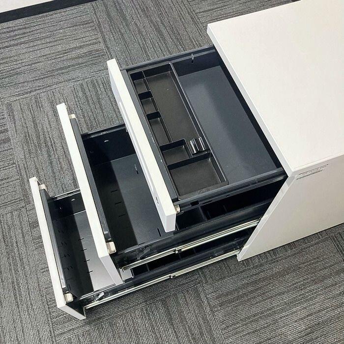 イトーキ CZRシリーズ 3段脇机 CZR-047LCB-W9W9 W400×D700×H720 ホワイト 中古の画像