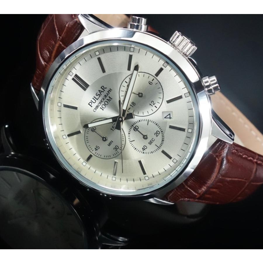 セイコー100m防水クロノグラフ本皮ベルト新品未使用品デッドストック