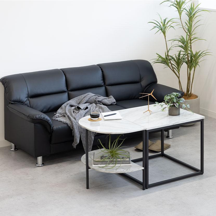 URBAN（家具、インテリア） 大理石調テーブル サイドテーブル リビング