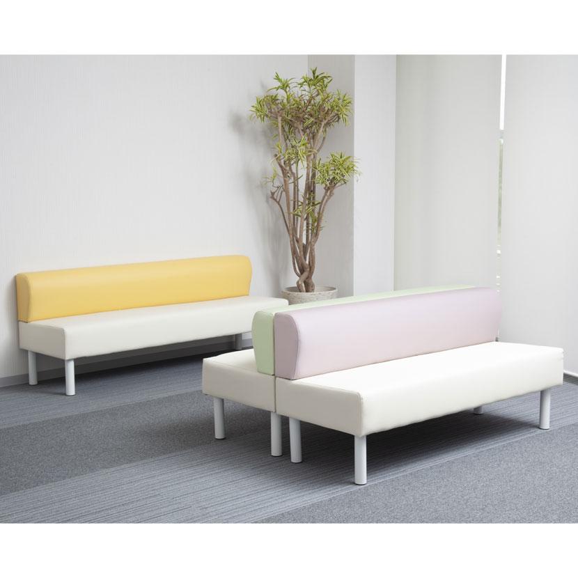 らくらくベンチ 幅1500 背付き 2人掛け ロビーチェア 業務用ベンチ 待合室ソファ PVCレザー 長椅子 幅1500×奥行560(座面奥行380)×高さ700(座面高さ430)mm 