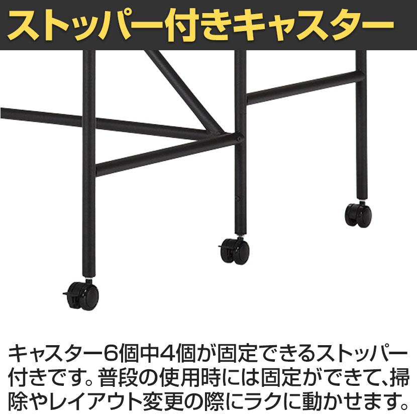 在庫処分特価 Work Plus キャスター付きデスク 幕板付き BW SWALLOW DESK 幅1200×奥行1200×720mm_11